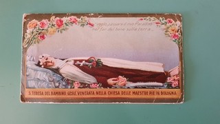 ANTIQUE SAINT HOLY EUCHARISTIC LEAGUE N.N S.TERASA DEL INFANT VENERATA BOLOGNA