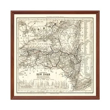 Old Map of New York 1840 - Vintage New York Art