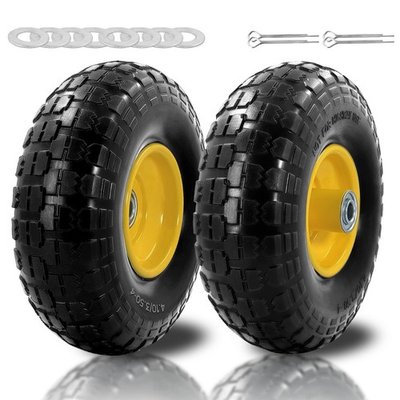 #ad 𝙐𝙥𝙜𝙧𝙖𝙙𝙚 10In Solid Rubber Tire Wheels with 5 8quot; Bearings 2.17quot; Offset Hu $31.99