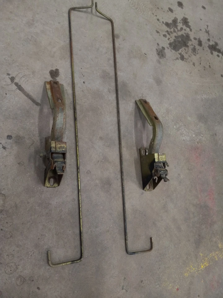 💥 1975-80 AMC Pacer OEM Capucha Bisagra Juego Completo ¡Bonito! Foto 2 de 4