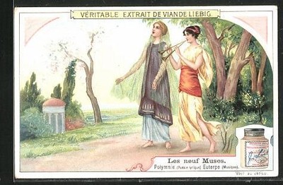 Sammelbild Liebig, Les neuf Muses, Polymnie & Euterpe 