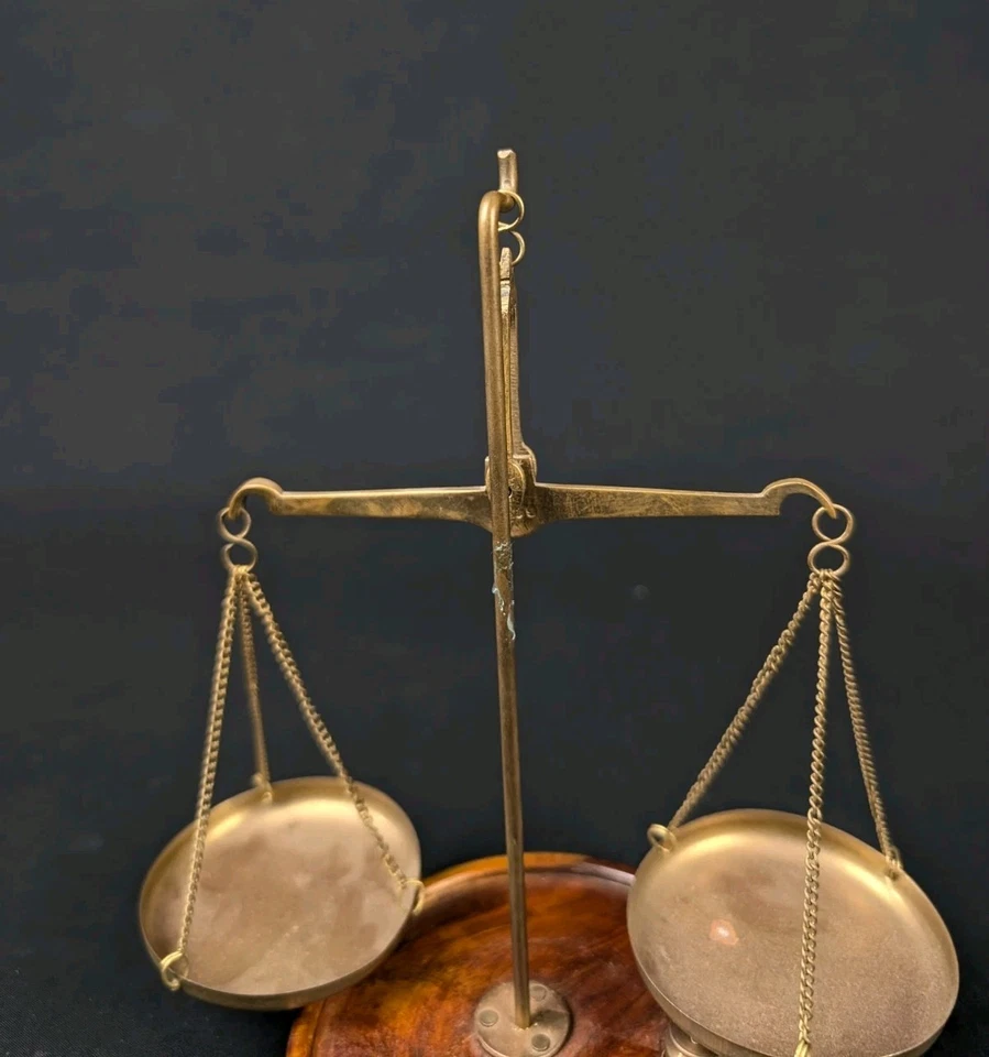 Ancienne balance de précision portable en laiton pour Bijoutier - Photo 2/4