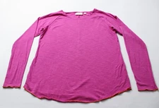 Belle Boho by Kim Gravel Women's Slub Knit Popstitch Top CD4 Vivid Viola Small