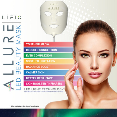 LIFIO Allure LED Red Light Therapy Beauty Mask 11 treatments and 7 colors + IR