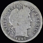 1897-S BARBER DIME ✪ GOOD G DETAILS ✪ 10C SILVER COIN SCARCE AO ◢TRUSTED◣