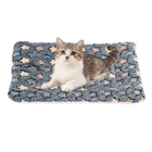 Pet Cushion Coral Fleece Soft Star Pint Dog Cat Bed Mat 13x10 Inch Dark Gray