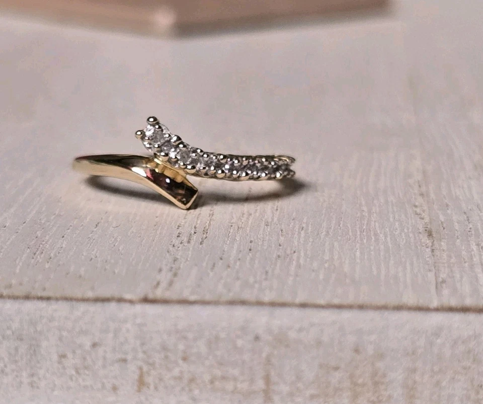 Kay Jewelers 10k Yellow gold journey Diamond wedding band enhancer guard ring - Image 2 of 4