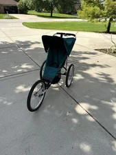 Baby Jogger Stroller - Folding W/Back & Lower Baskets, Brake & Safety Strap -