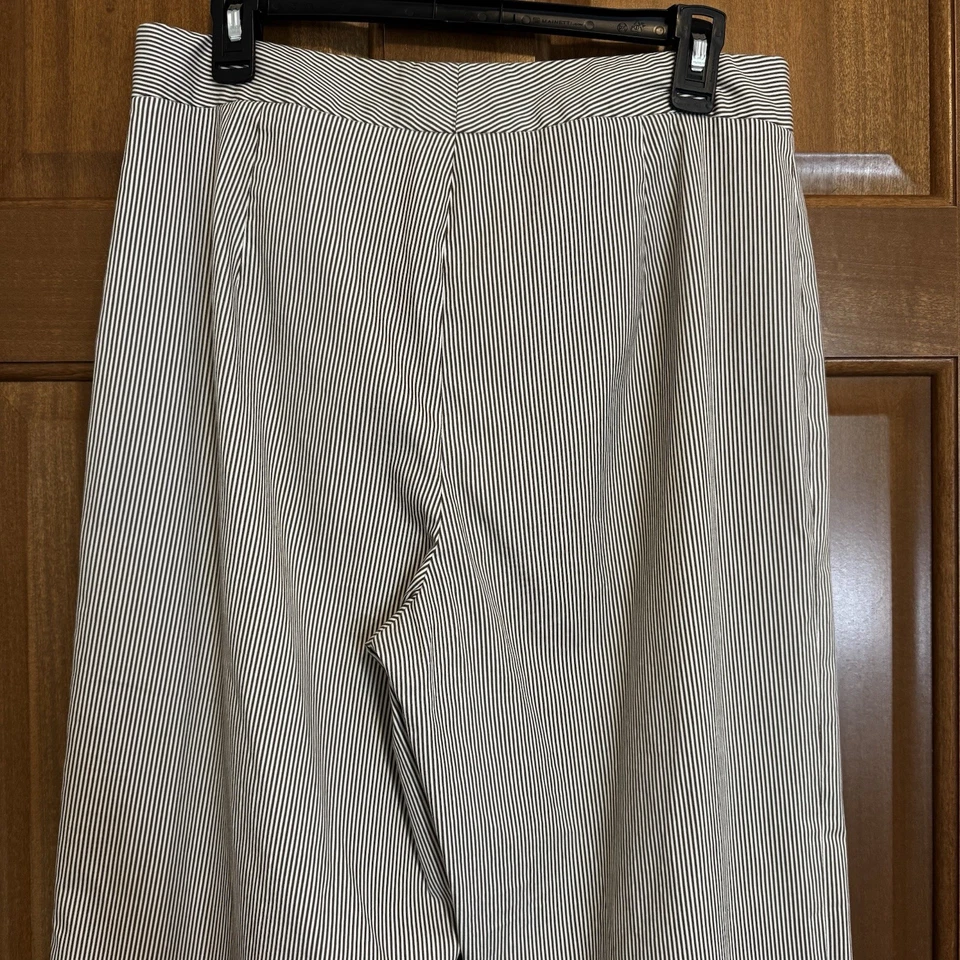 Pantalones de vestir Doncaster de colección frente plano cintura alta pierna ancha pantalones elásticos talla 10 Foto 3 de 4