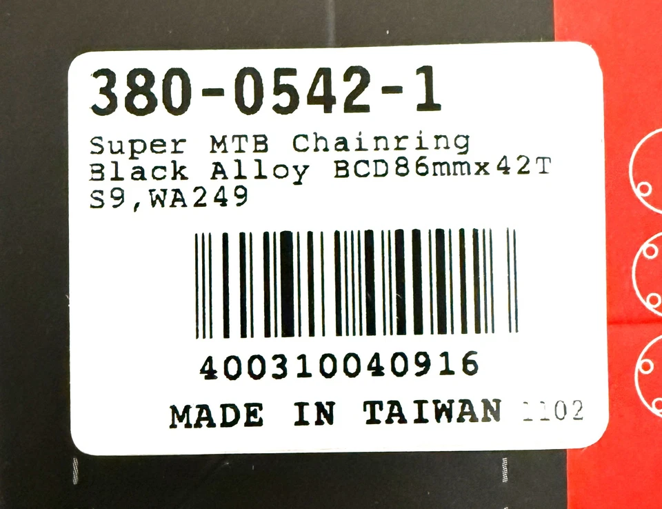FSA Full Speed Ahead 386 Super MTB Chainring BCD86 mm 42T 3-Bolt 9 Speed WA249 - Image 3 of 4