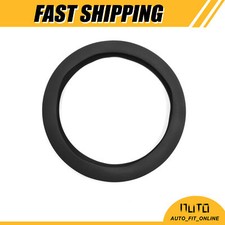 One 32cm Od Car Rubber Antislip Comfortable Steering Wheel Cover Black Universal