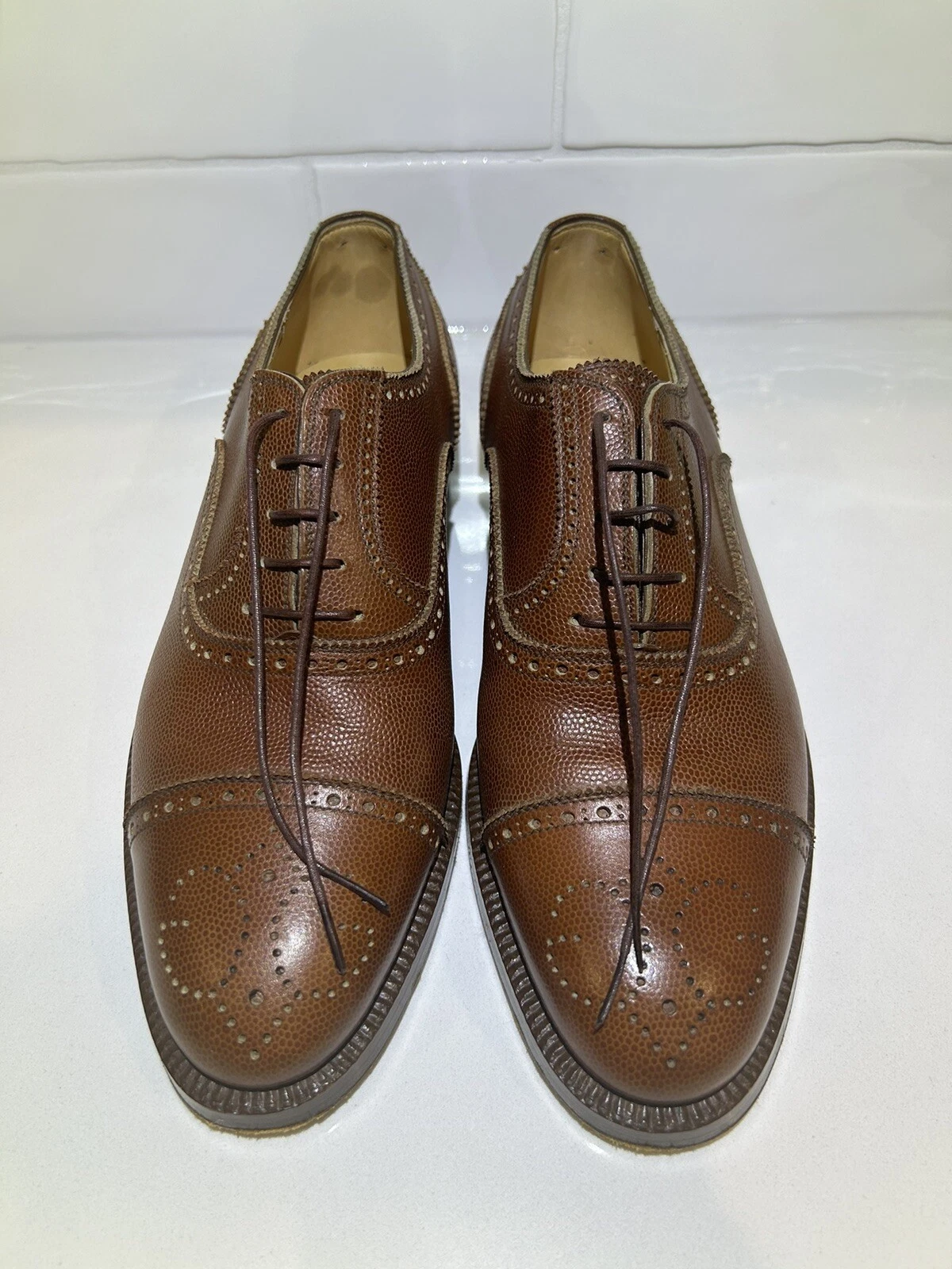 Chaussures habillées vintage GUCCI 40 US 7 homme 9,5 femme cuir à lacets Oxford marron »