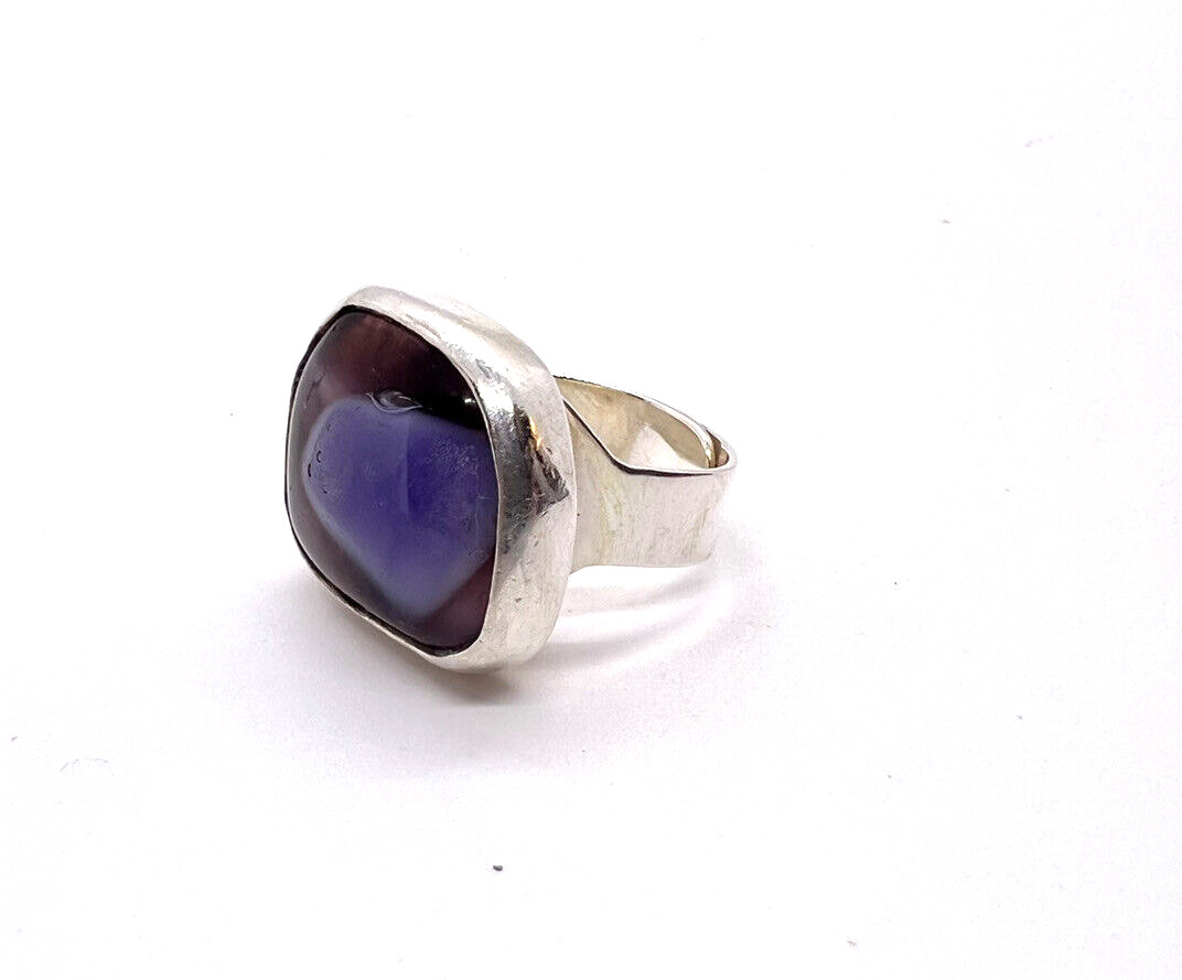 Sterling Silver Adjustable Purple Ring - image 1