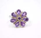 5.20 Gm 925 Sterling Silver Natural Amethyst Cut Gemstone Fine Ring Size 8" US