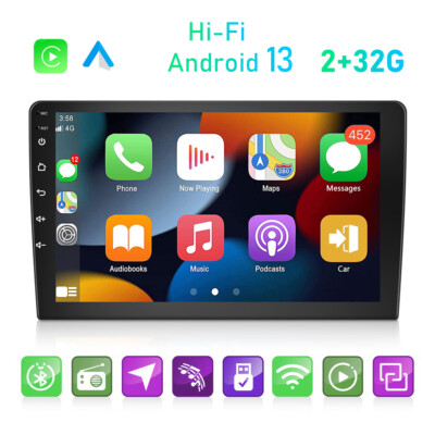 9'' Double 2 DIN Carplay Car Stereo Radio Android 15 Radio GPS NAVI Touch Screen