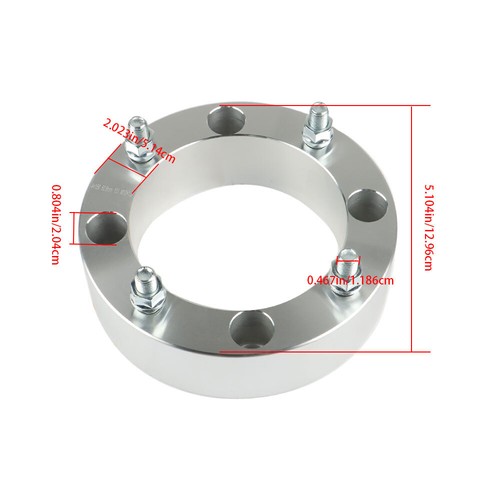 4x espaciadores de rueda 4x156 2" 131 mm M12x1,5 plateados para Polaris Ranger RZR 2013+ - Imagen 3 de 9
