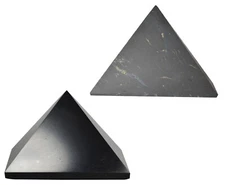 Shungite World Shungite Pyramid Set 2 pcs - 90 mm / 3.54" (Polished+Unpolished)