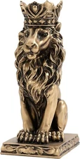 Lion Figurine Antique Gold Statue Bookshelf Decorative Object Collectible NEW