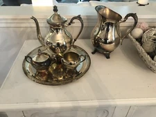 F.B. Rogers Tea set with water pitcher