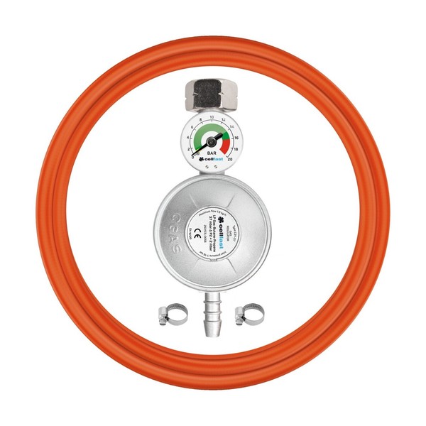 Druckschlauch Komplettset Propan-Butan Anschlussset Mit Manometer Schlauch 2 M-image