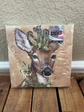 PPD "Woodland Princess by Vicki Sawyer" Paper Cocktail Napkins Deer Animal 20ct