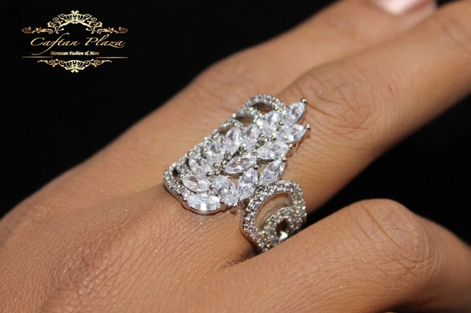 Anello Donna 925 Argento Sterling Con Topazio Bianco Pinktopas Morganite Topazio - Immagine 2 di 4