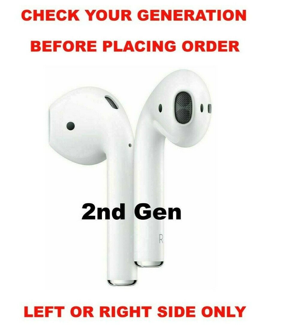 Original Apple AirPods 2nd Generation Air Pods Select Left or Right Side ONLY Original Apple AirPods 2nd Generation Air Pods Select Left or Right Side ONLY