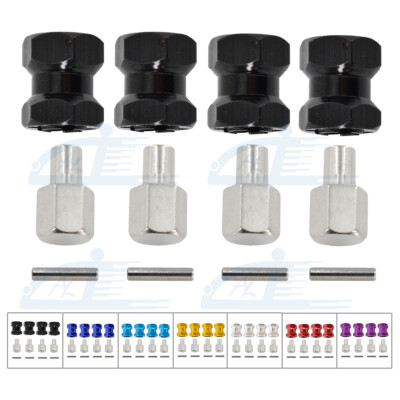 4Pcs 12mm Wheel Hex Hub Adapter 15mm Extension For 1/10 RC Crawler Scx10 D90