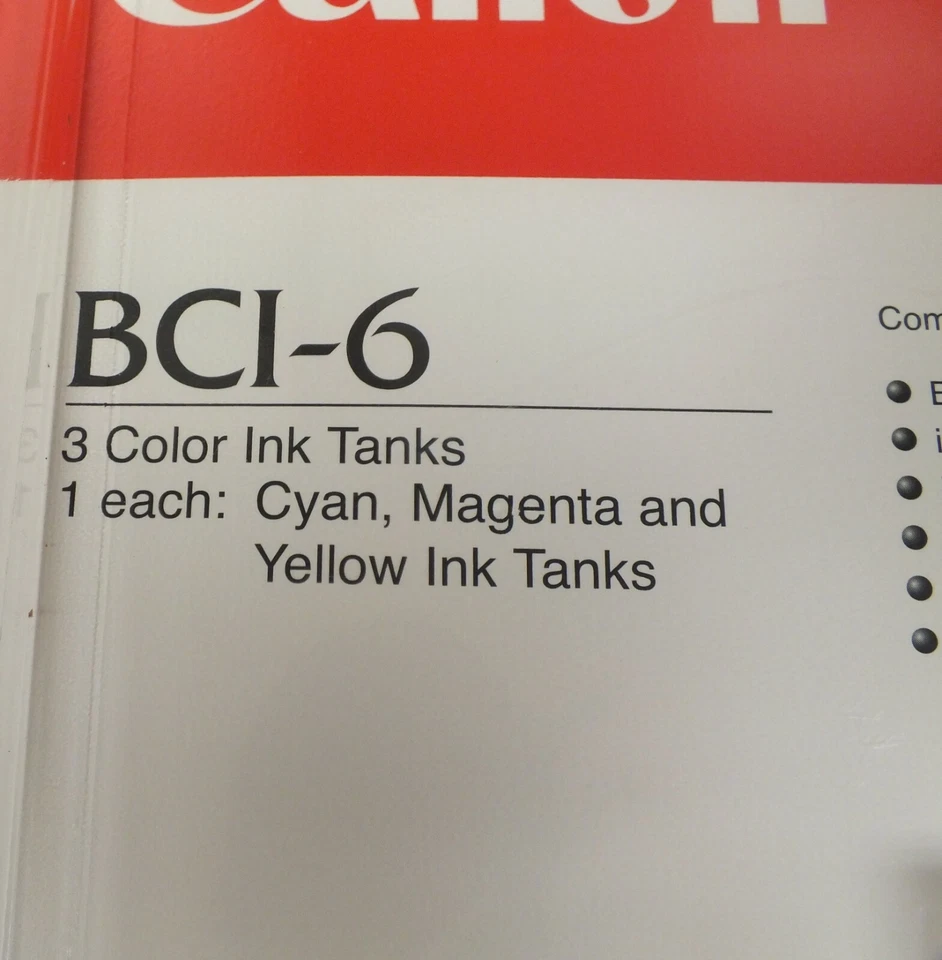 Tanques de tinta originales Canon BCI-6 3 colores (amarillo cian y magenta) *SELLADOS*  Foto 3 de 4
