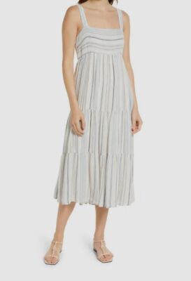 chinese dress ladies Rails Vittoria Linen Midi Dress- Coconut Stripe – Styleartist