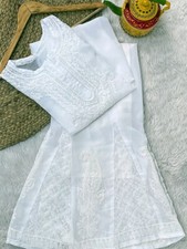 White Chikankari Georgette Kurta Sharara Set Ethnic Wear Salwar Kameez Dress