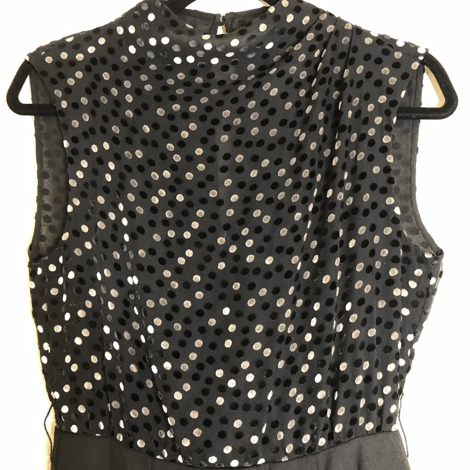 Mono Rebecca Taylor de seda y terciopelo a lunares talla 2 Foto 3 de 4