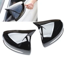 Gloss Piano Black Horn Side Mirror Cap Cover Fits 15-22 W205 C43 C63 C300