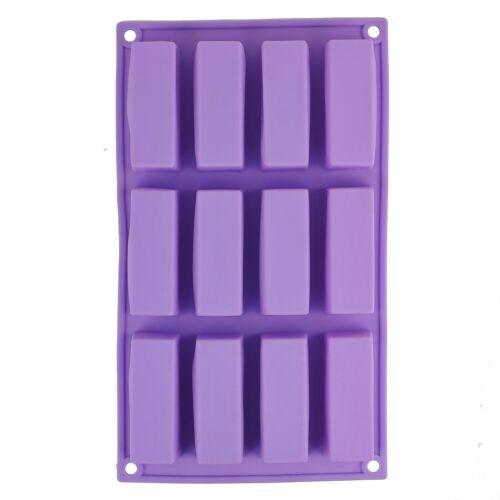 12 Cavities Rectangle Shape Silicone Cake Baking Mold Cake Pan Muffin Cups - Afbeelding 1 van 4