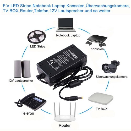 Netzteil Trafo DC12V 1A-8A Netzadapter Driver für LED Strip Notebook CCTV-Kamera - Bild 5 von 11