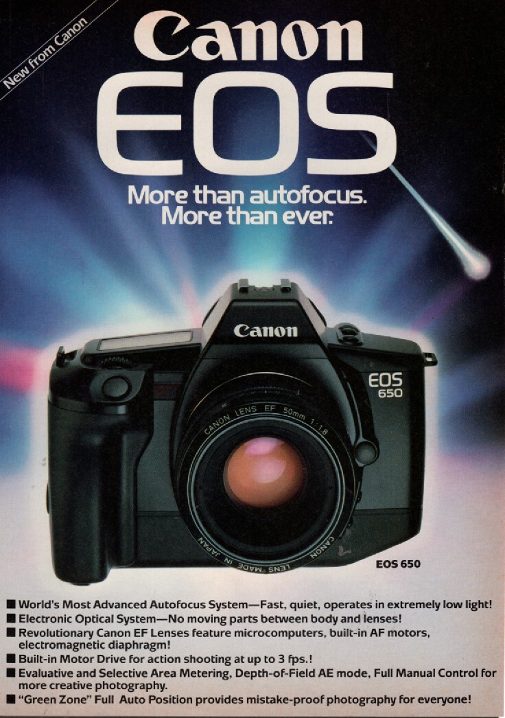 Canon - EOS - 650 Camera - Original Magazine Ad - 1987 | eBay