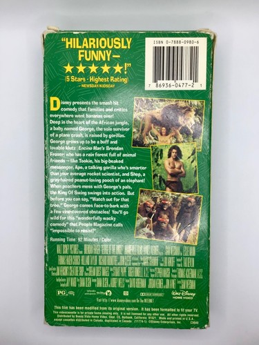 George of The Jungle (VHS, Disney, 1997) Pre-Owned - 第 2/3 張圖片