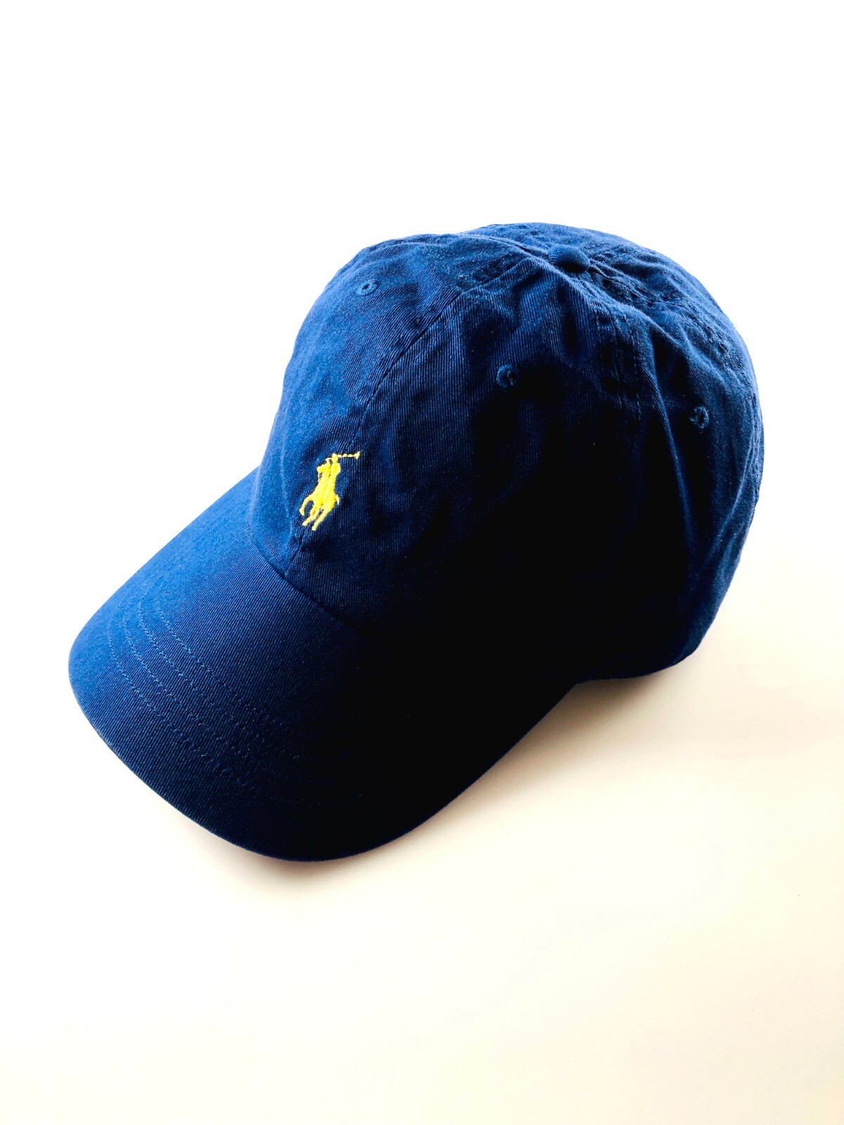 POLO RALPH LAUREN MCLASSICS 2 CAPPELLO MARINO GIALLO PONY 6 PANNELLI COTONE CAPPELLO SPORTIVO