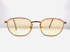 Vintage Luxottica 424 Tortoise Metal Oval Sunglasses FRAMES ONLY Italy