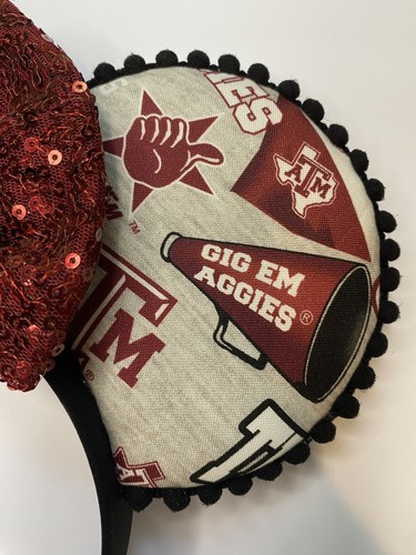 HANDMADE Texas A&M Mouse Ears/Mascot/College - 第 3/4 張圖片