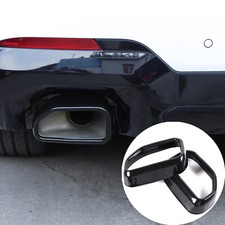 Fits For BMW X3 X4 2022 Rear Exhaust Trim Frame Stainless Steel Black