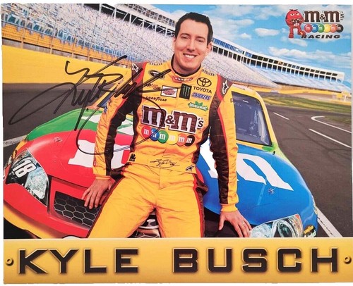 AUTOGRAPHED 2008 Kyle Busch #18 M&M's Racing RACE USED SHEET METAL
