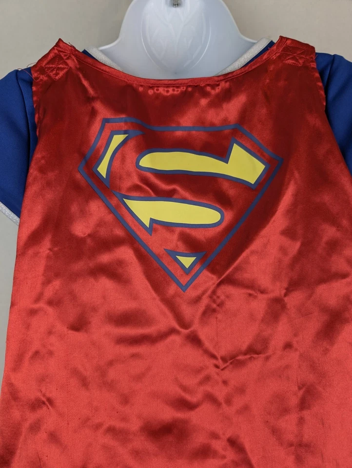 Disfraz de Halloween Supergirl, Lentejuelas, Niñas Talla 10-12 Capa Extraíble Incluida Foto 3 de 4
