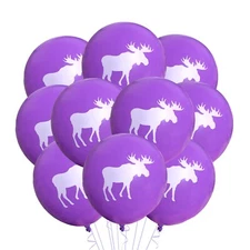 12 Count Purple Moose Balloons Woodland Birthday Party Girls Event Supply Ideas