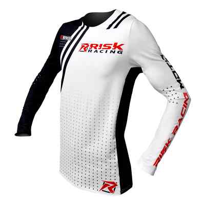 Risk Racing Ventilate Pro X LARGE Motocross Trikot Oberteil weiß schwarz RACE GEAR