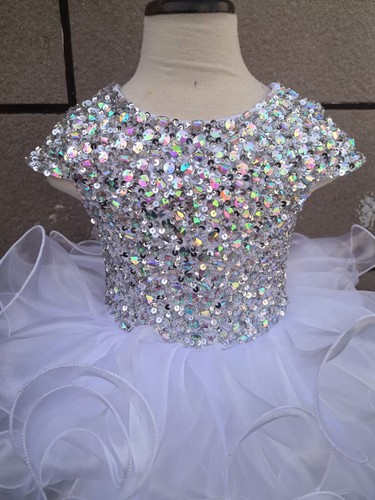 Jenniferwu Girls Tulle Flower Princess Wedding Party Handmade Beaded Dress 0-3M - Picture 4 of 4
