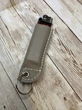 For Scripto Lighter, Full Grain Leather Keychain Case Holder Fob Hand Made