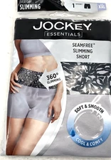Jockey Essentials Women’s Slimming Short Panty SZ 2XL Gray Seamless Cooling