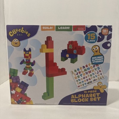 CBeebies 15-teiliges Alphabet Block Set Kleinkinder Lernen pädagogisches Spielzeug 