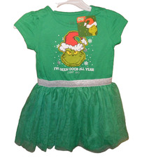 The GRINCH I've Been Good All Year Sort Of Green Tutu Dress Size 4 Girls New